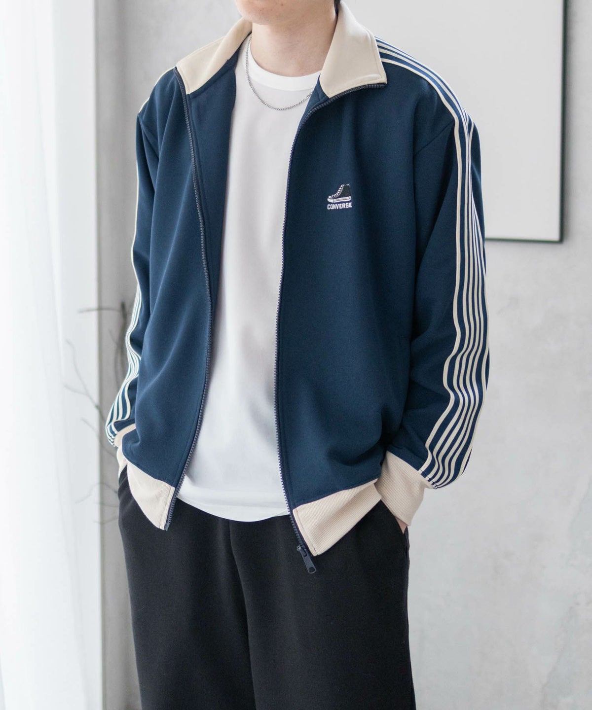 CONVERSE ポンチ素材 トラックジャケット メンズ