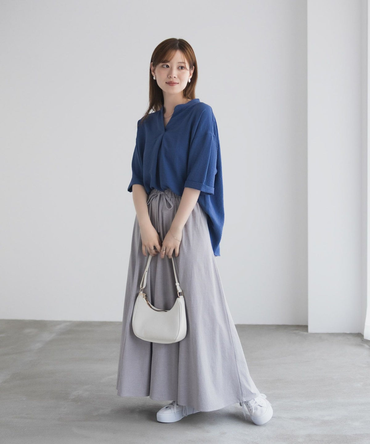 nAvy SARARI ウェーブスキッパーシャツ レディース