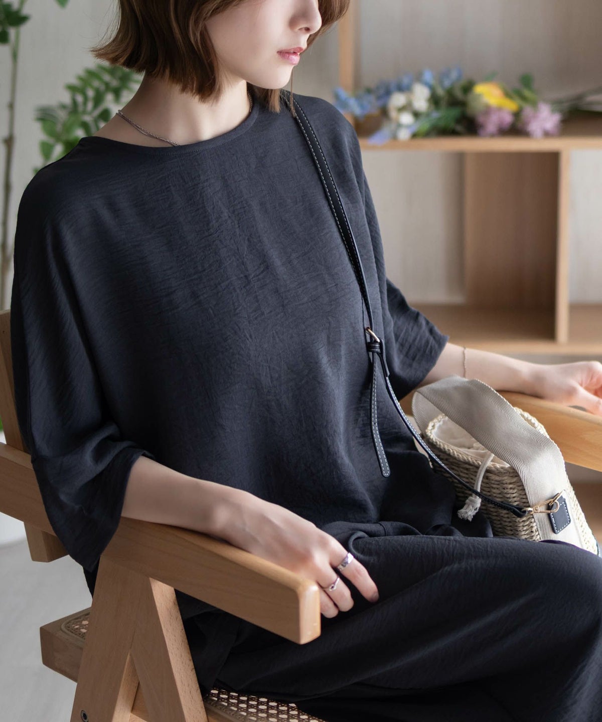 nAvy SARARI ウェーブバックタックプルオーバー レディース ネコポス 対応商品