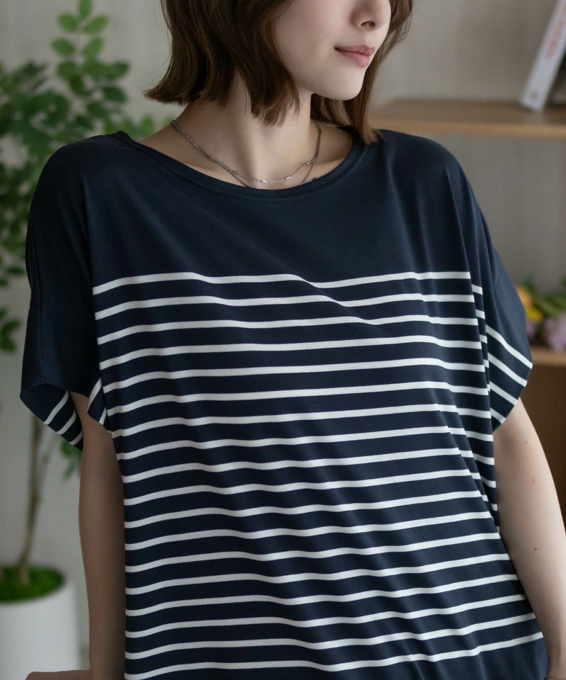 Howdy Marie ボーダーフレンチTシャツ レディース メール便 対応商品商品画像-3