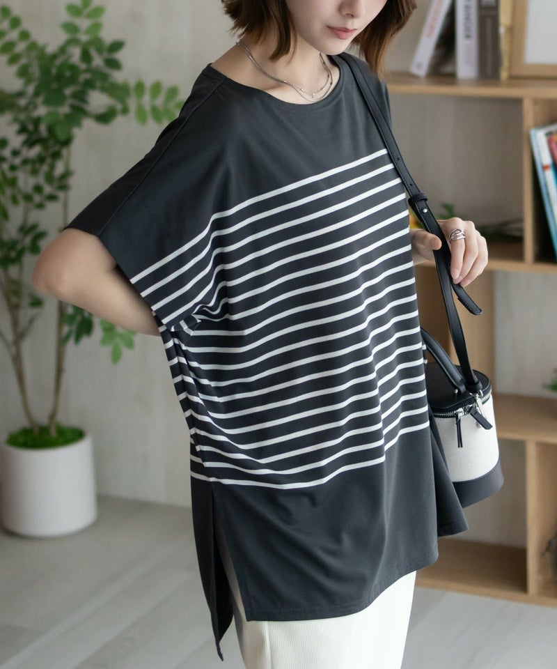 Howdy Marie ボーダーフレンチTシャツ レディース メール便 対応商品商品画像-12