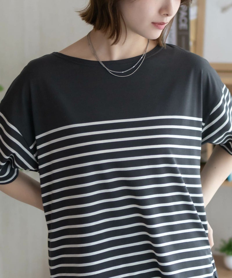 Howdy Marie ボーダー5分袖Tシャツ レディース メール便 対応商品商品画像-3