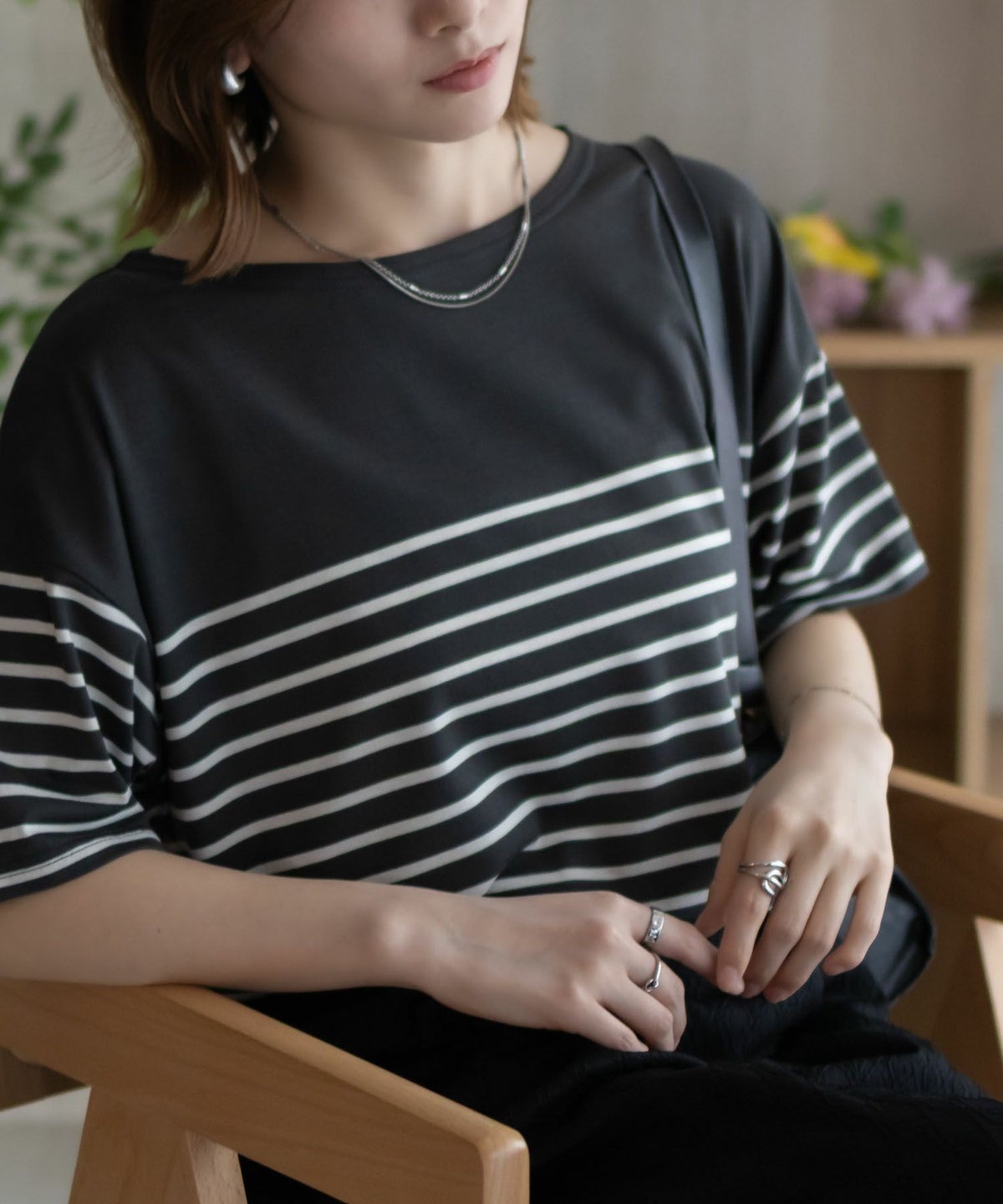 Howdy Marie ボーダー5分袖Tシャツ レディース ネコポス 対応商品