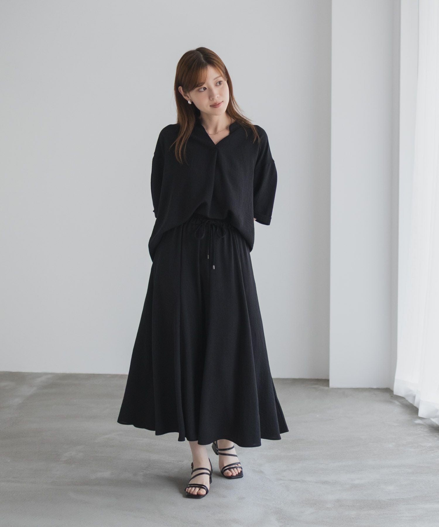 nAvy SARARI ウェーブフレアスカート レディース