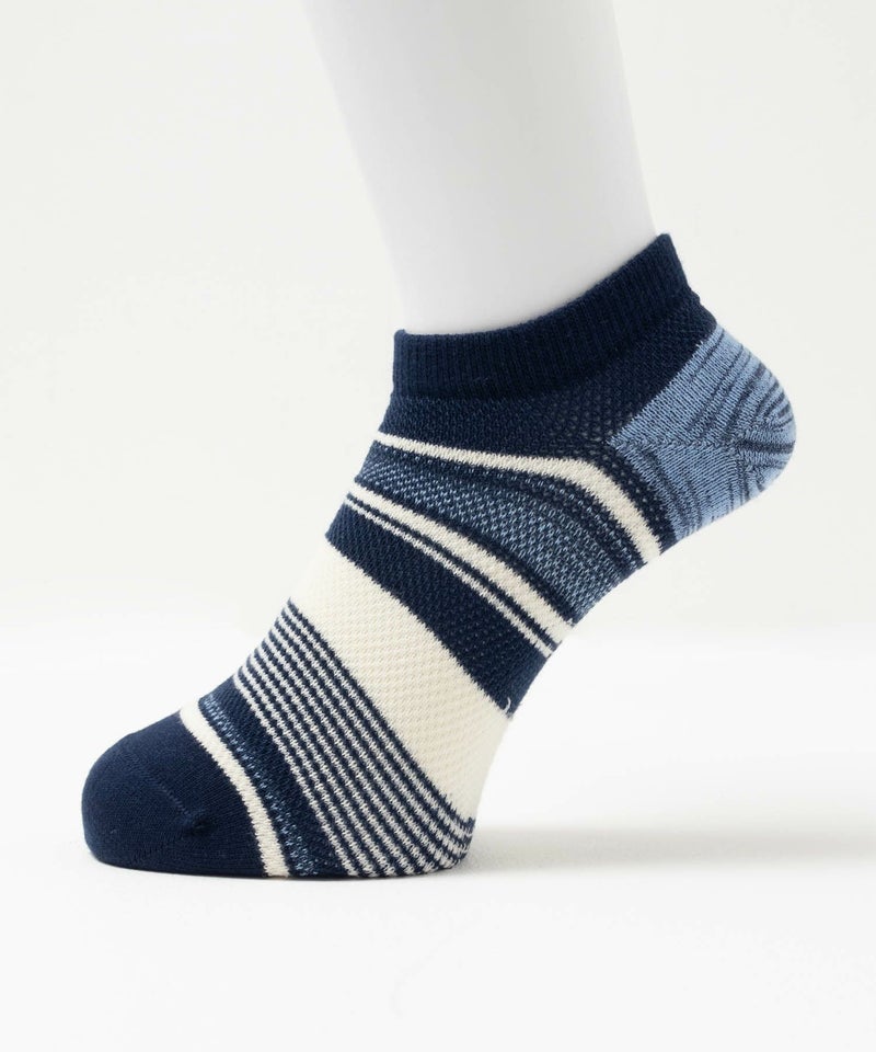 NAVY アンクルソックス カノコメッシュボーダー メンズ商品画像-3