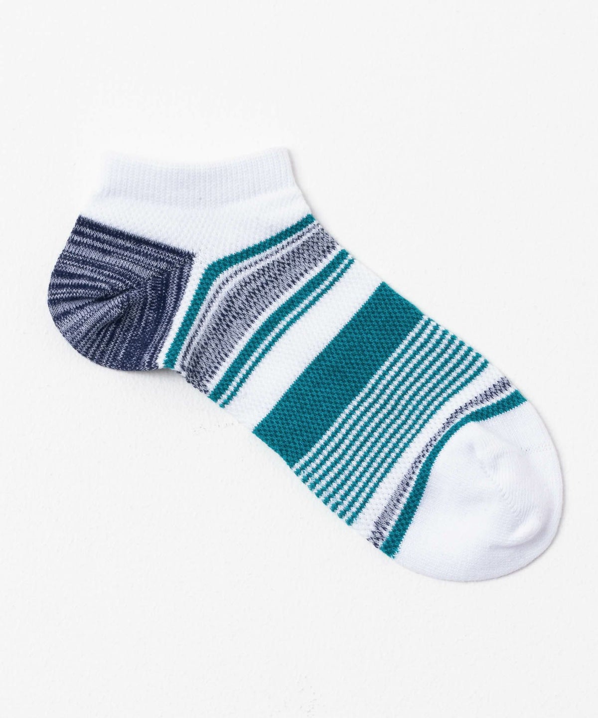 NAVY アンクルソックス カノコメッシュボーダー メンズ