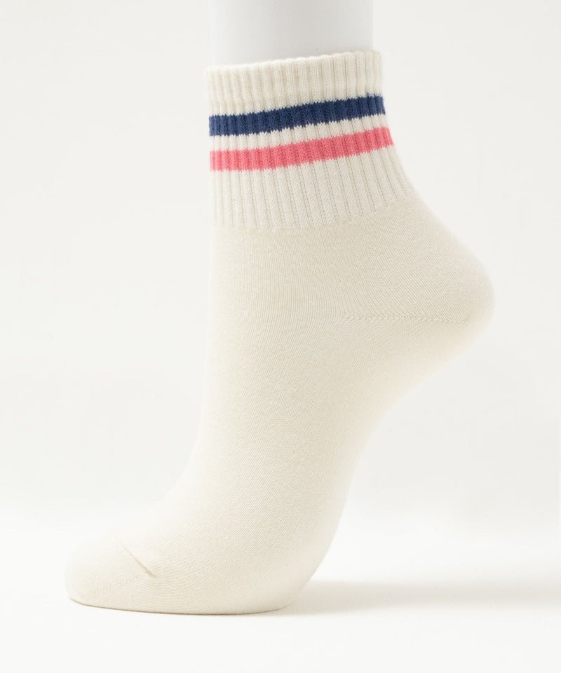 NAVY クォーターソックス 2本ライン レディース商品画像-1