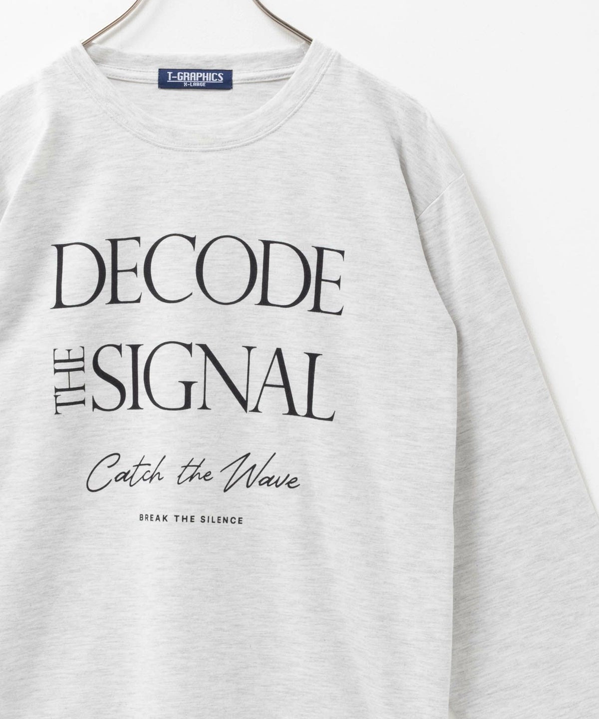 T-GRAPHICS メッセージプリント長袖Tシャツ メンズ