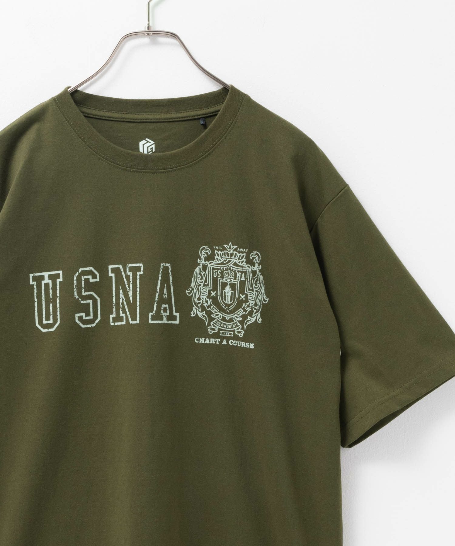 T-GRAPHICS ミリタリーデザイン半袖Tシャツ メンズ