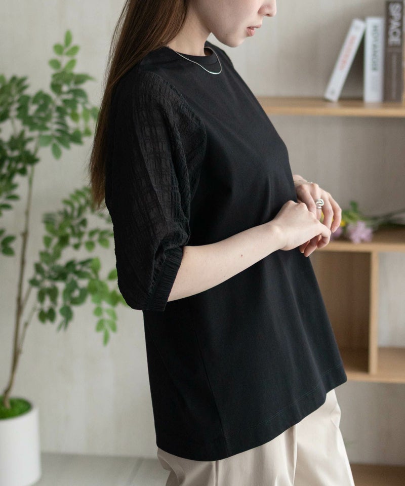 HusHusH  袖異素材プルオーバー レディース メール便 対応商品商品画像-11