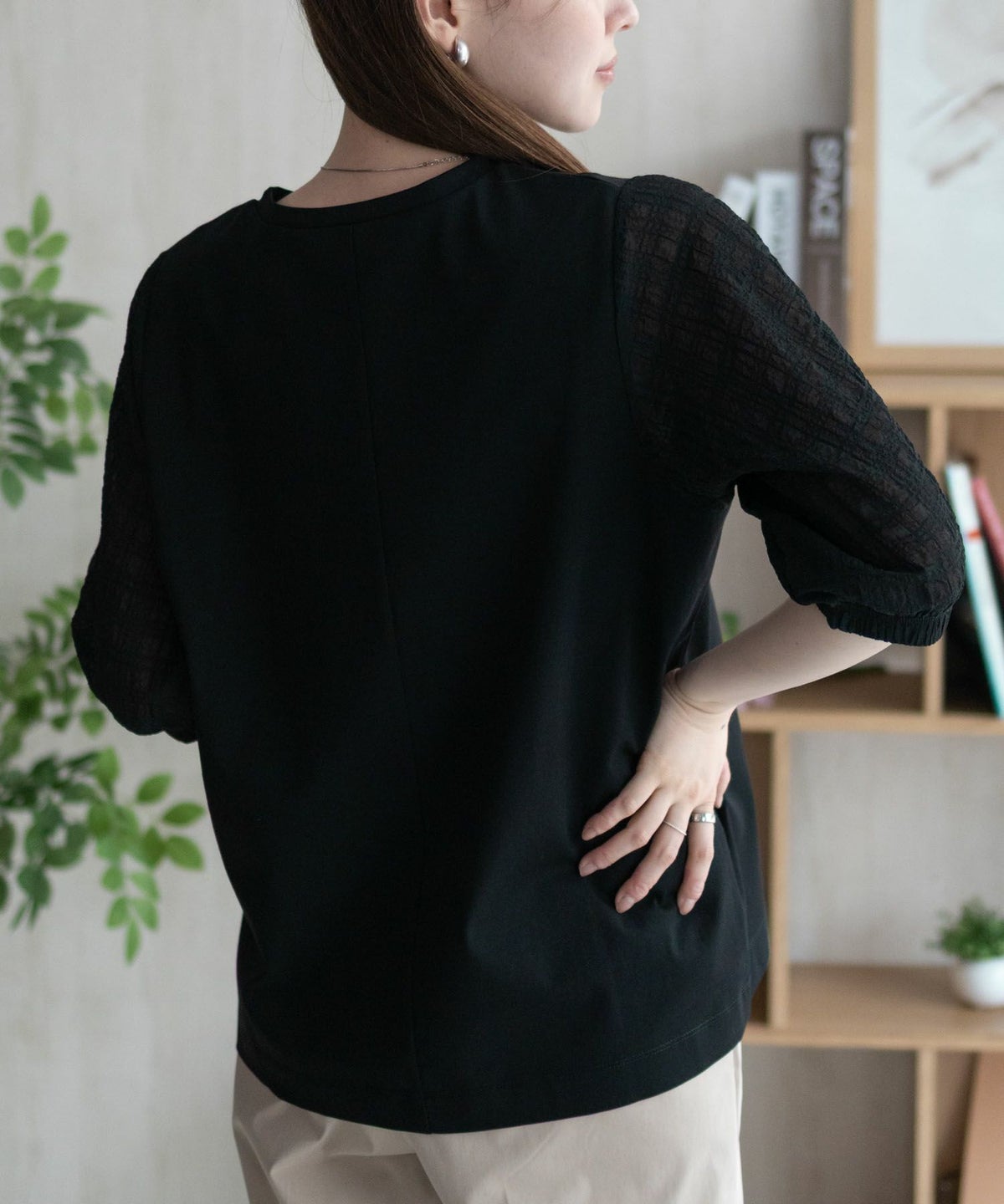 HusHusH 袖異素材プルオーバー レディース ネコポス 対応商品