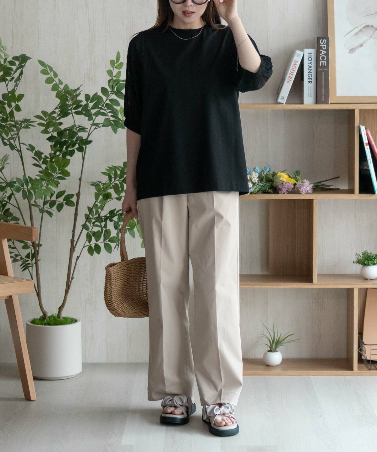 HusHusH 袖異素材プルオーバー レディース ネコポス 対応商品