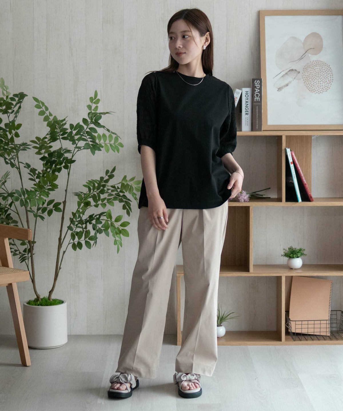 HusHusH 袖異素材プルオーバー レディース ネコポス 対応商品