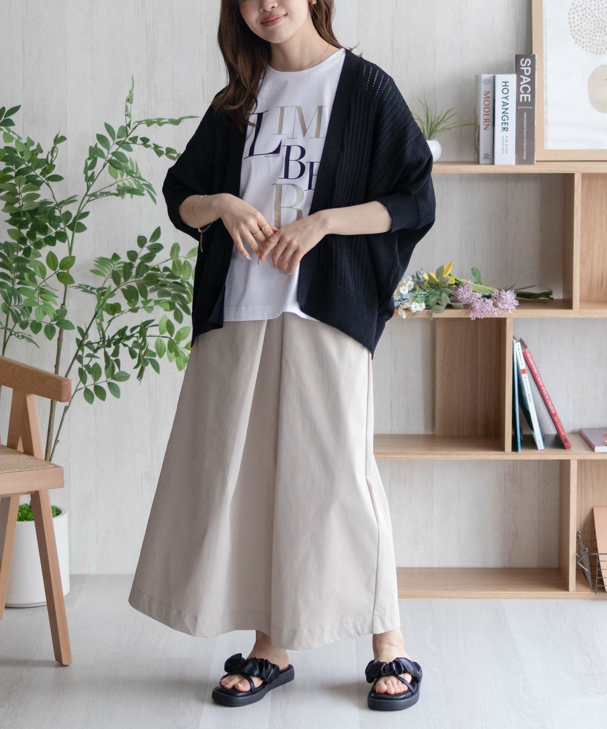 HusHusH 透かし編みドルマンカーディガン レディース