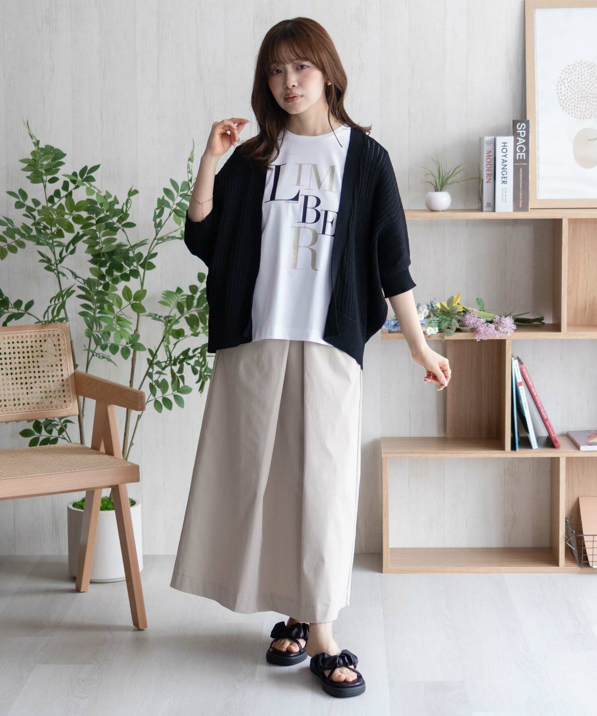 HusHusH 透かし編みドルマンカーディガン レディース