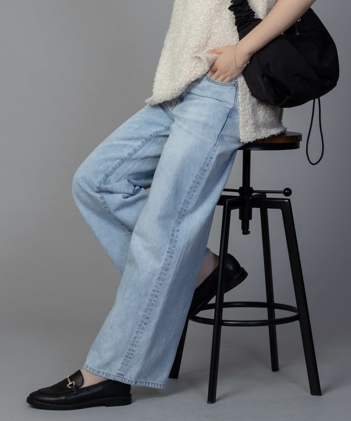 SOMETHING LISA ヴィンテージワイドデニムパンツ レディース