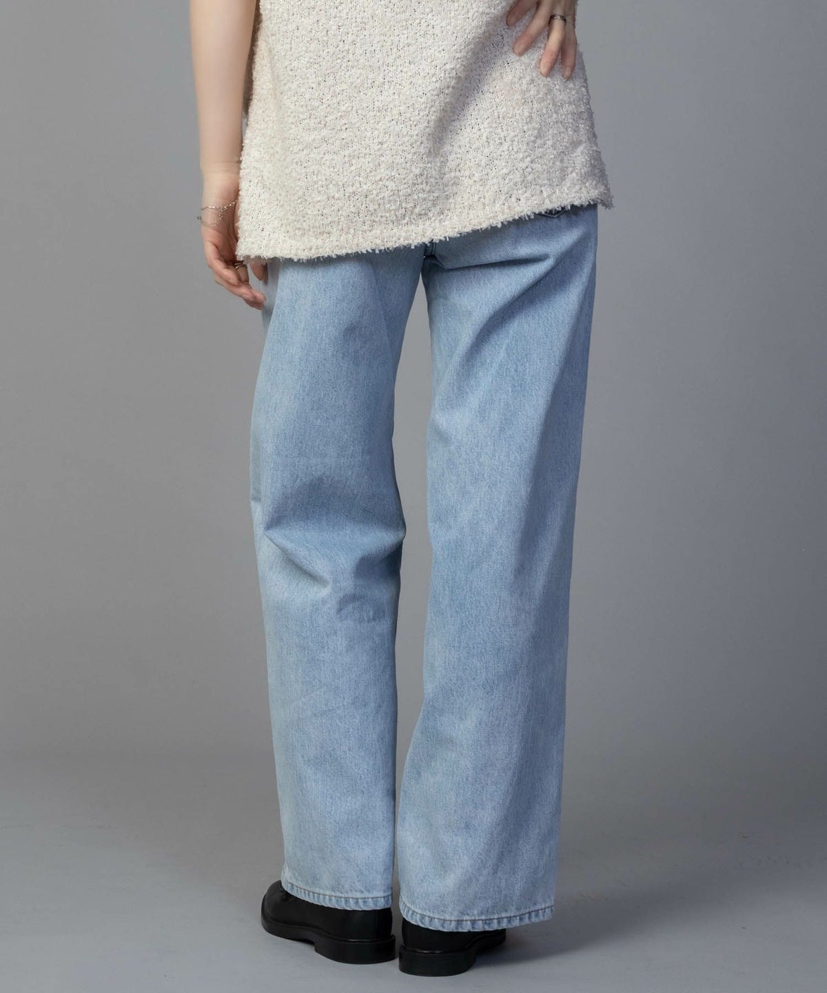 SOMETHING LISA ヴィンテージワイドデニムパンツ レディース