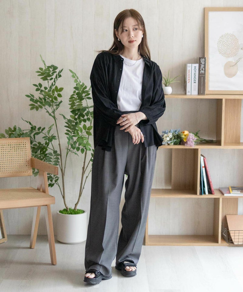 Howdy Marie  インドファブリック 7分袖シャーリングチュニック レディース商品画像-35