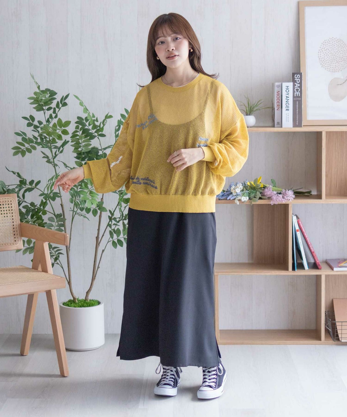 nAvy ランダム刺繍プルオーバー レディース