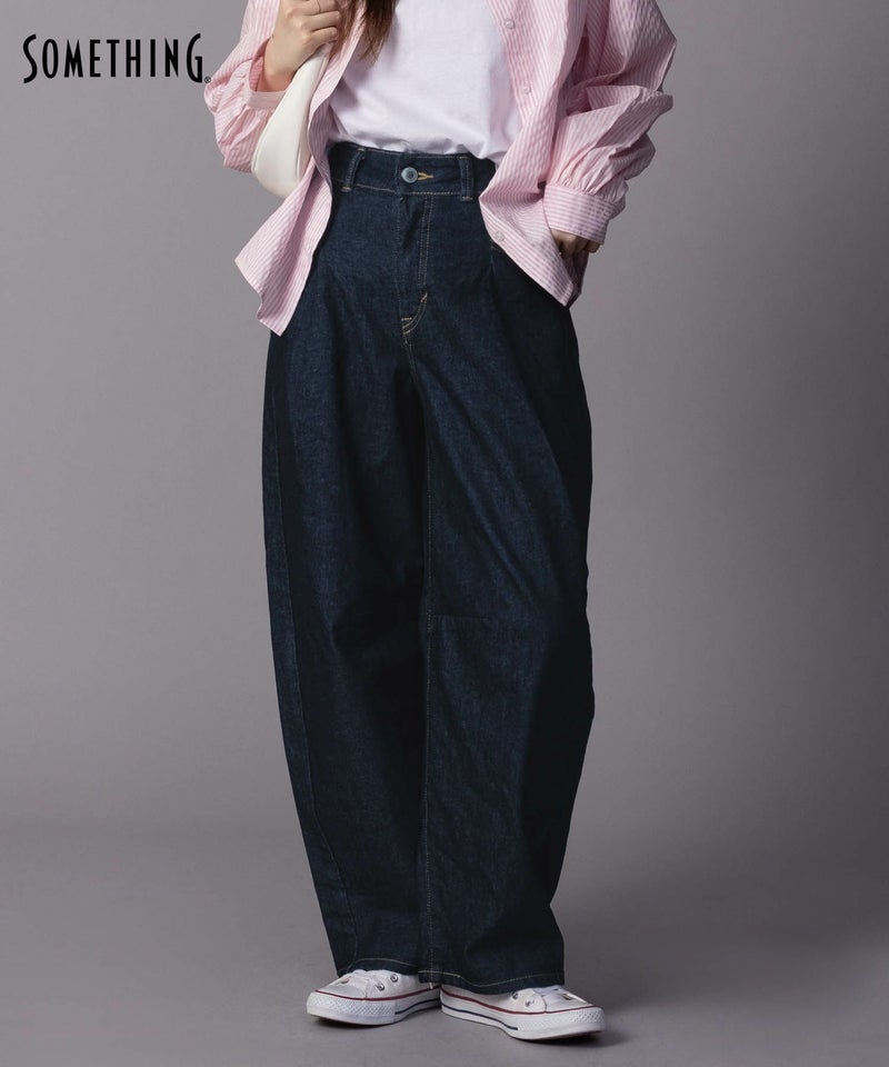 SOMETHING HANA タックカーブデニムパンツ レディース商品画像-1
