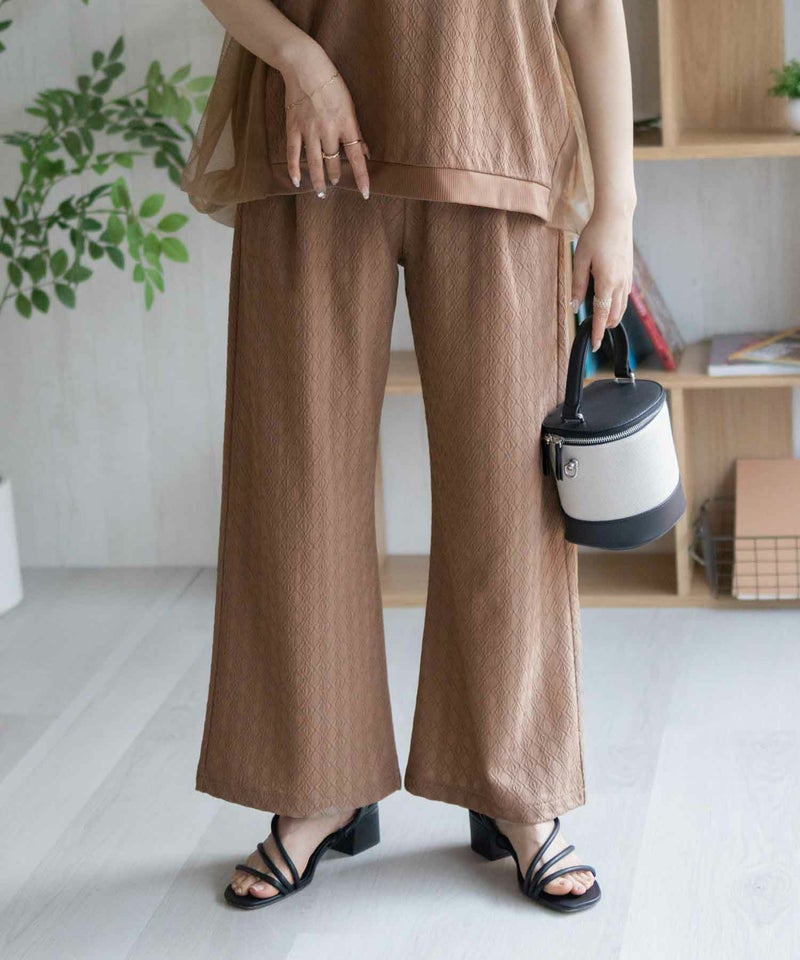 Howdy Marie ジャガードセミワイドパンツ レディース商品画像-1