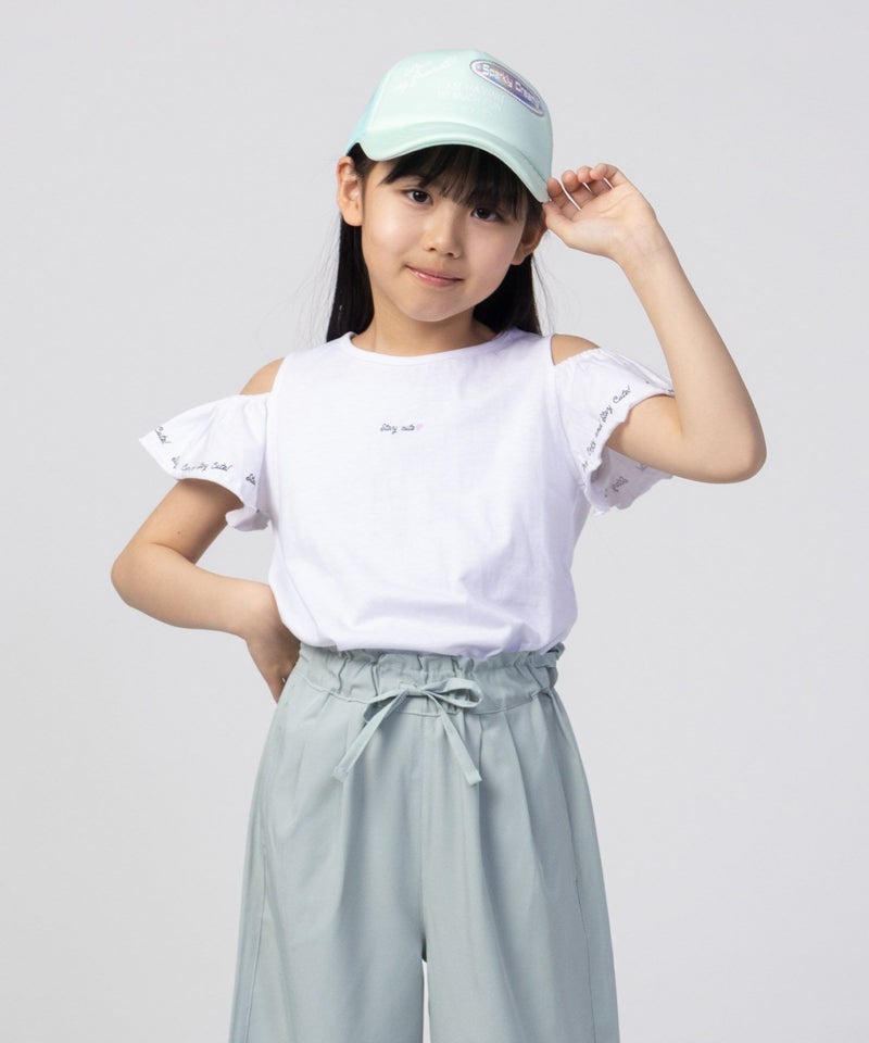 T-GRAPHICS 肩開きデザインプリント半袖Tシャツ キッズ メール便 対応商品商品画像-1