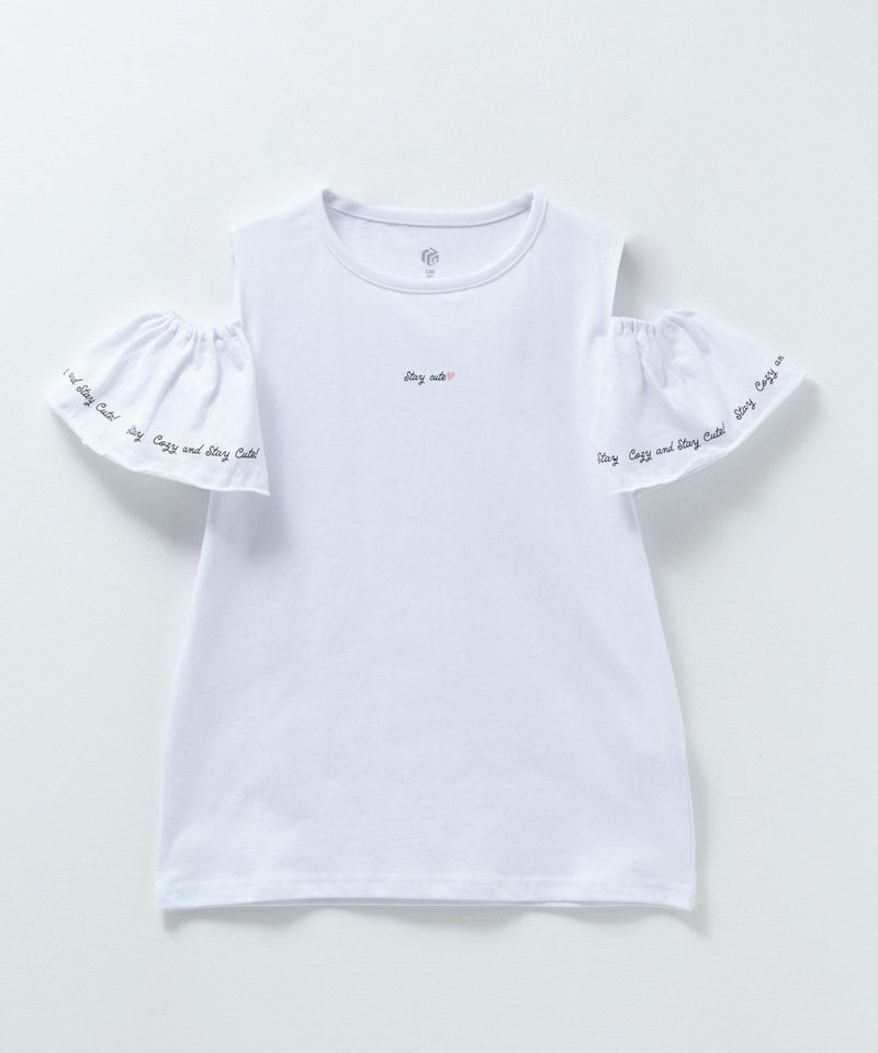 T-GRAPHICS  肩開きデザインプリント半袖Tシャツ キッズ メール便 対応商品商品画像-3