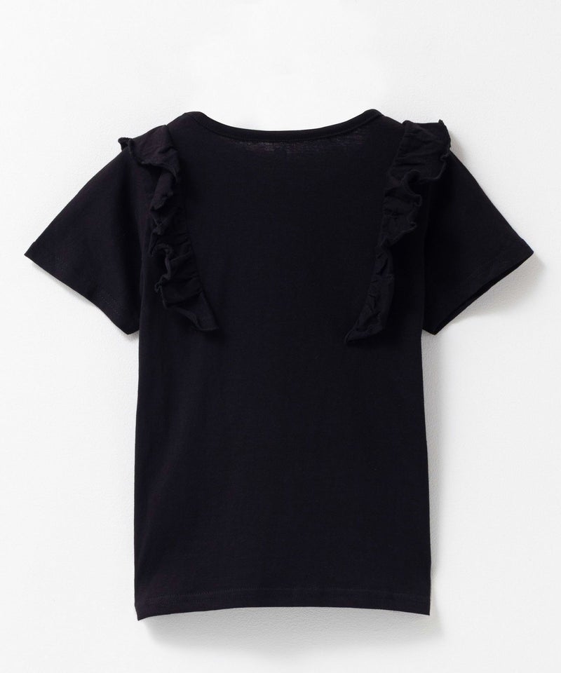 T-GRAPHICS 肩フリルデザインプリント半袖Tシャツ キッズ メール便 対応商品商品画像-2