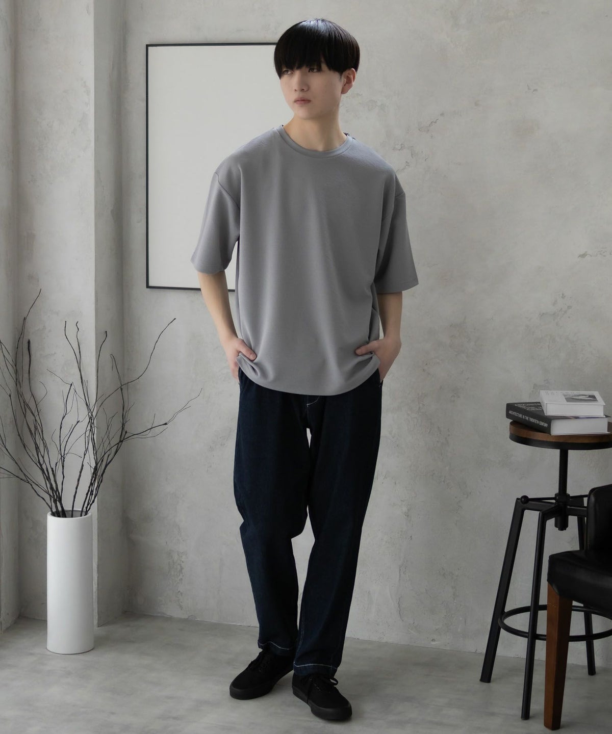 URBAN COLLECTION AIR Smoosy ドライリップル 無地テーパードTシャツ メンズ ネコポス 対応商品