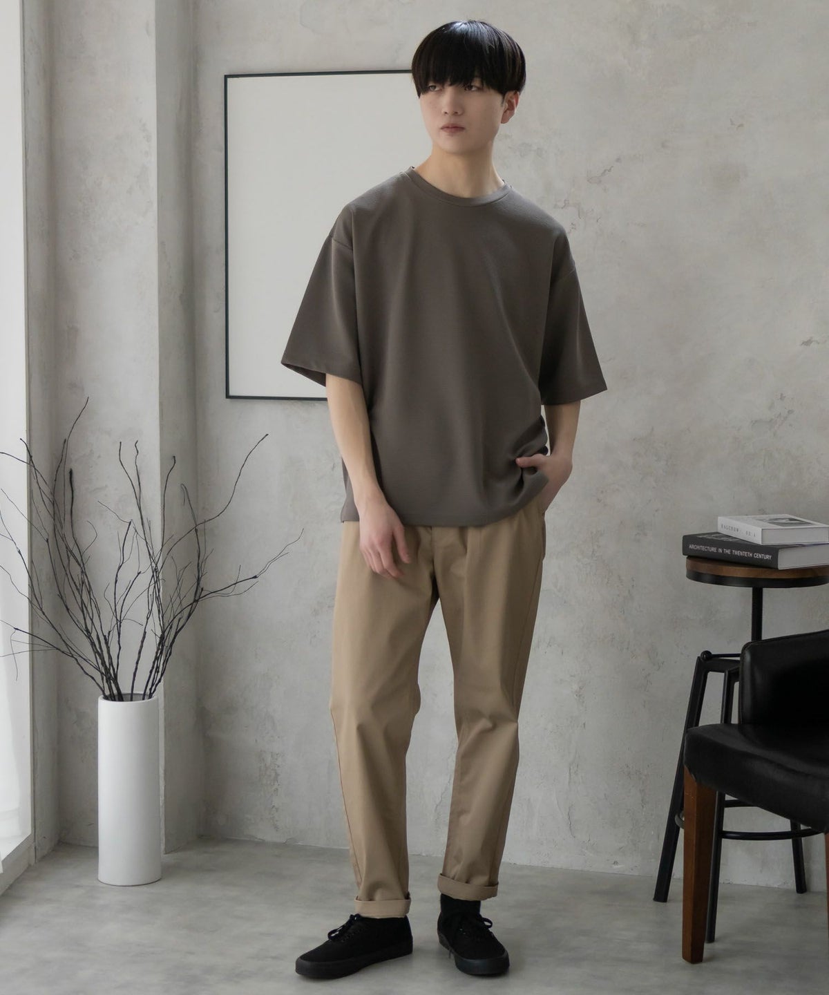 URBAN COLLECTION AIR Smoosy ドライリップル 無地テーパードTシャツ メンズ ネコポス 対応商品