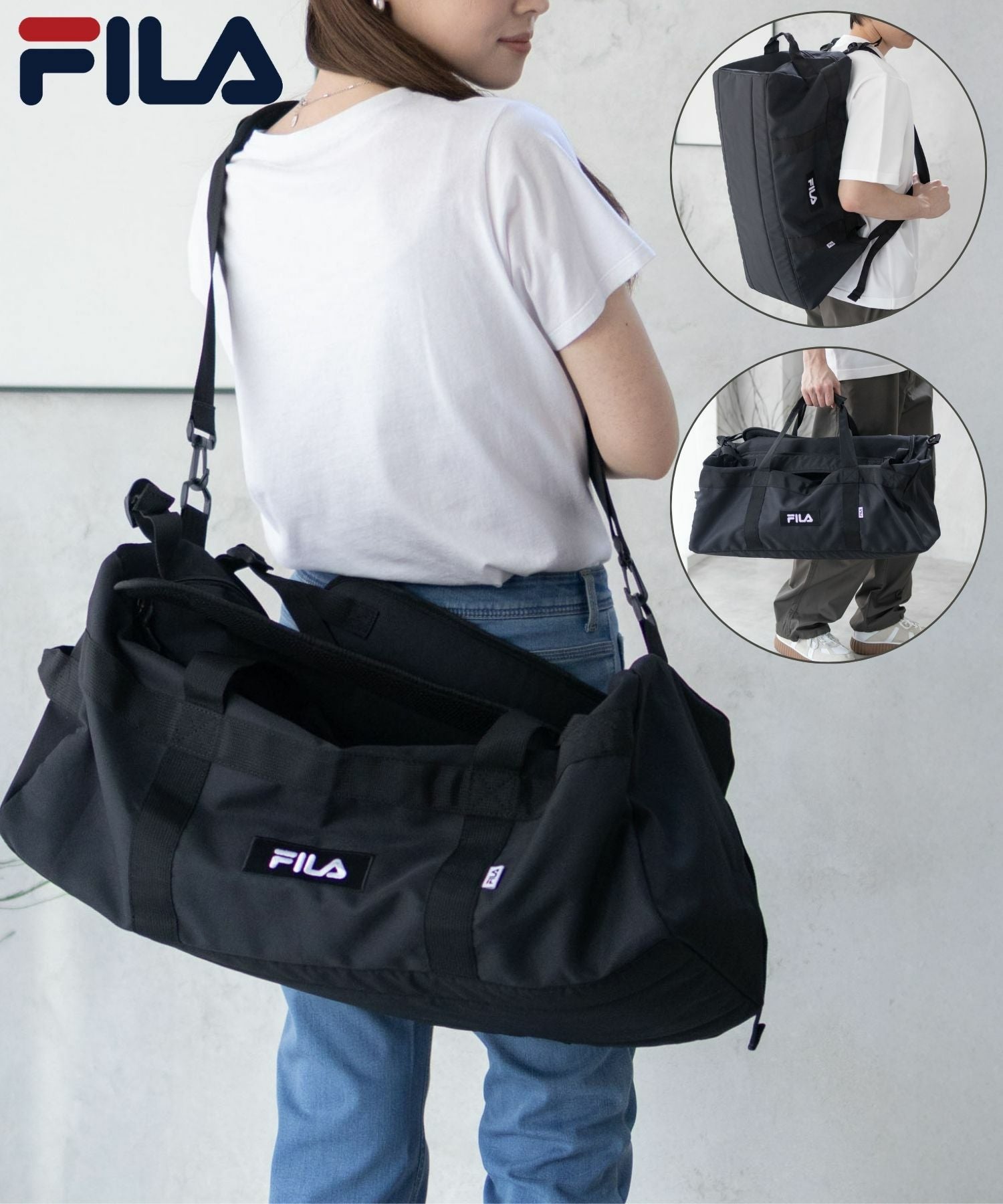FILA 3WAYボストンバッグ 大容量