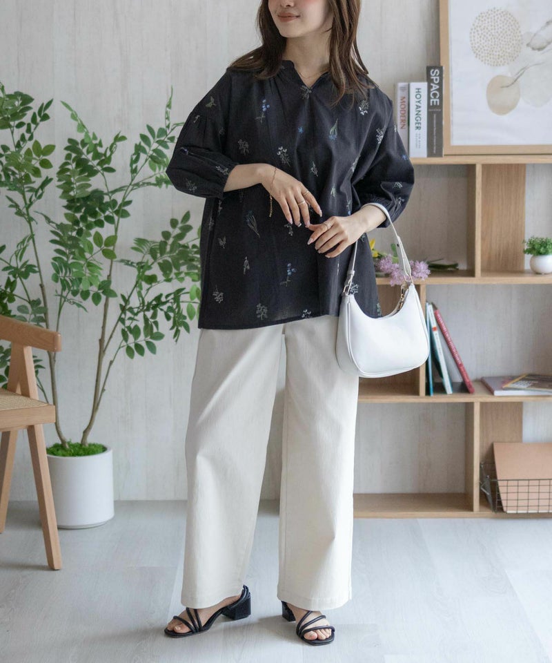 Howdy Marie  インドファブリック 綿麻刺繍プルオーバー レディース商品画像-12