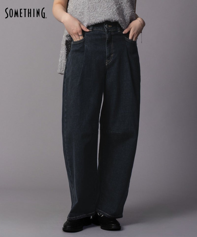 SOMETHING HANA タックカーブデニムパンツ レディース商品画像-1