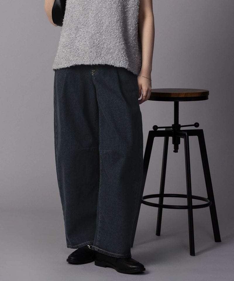 SOMETHING HANA タックカーブデニムパンツ レディース商品画像-3