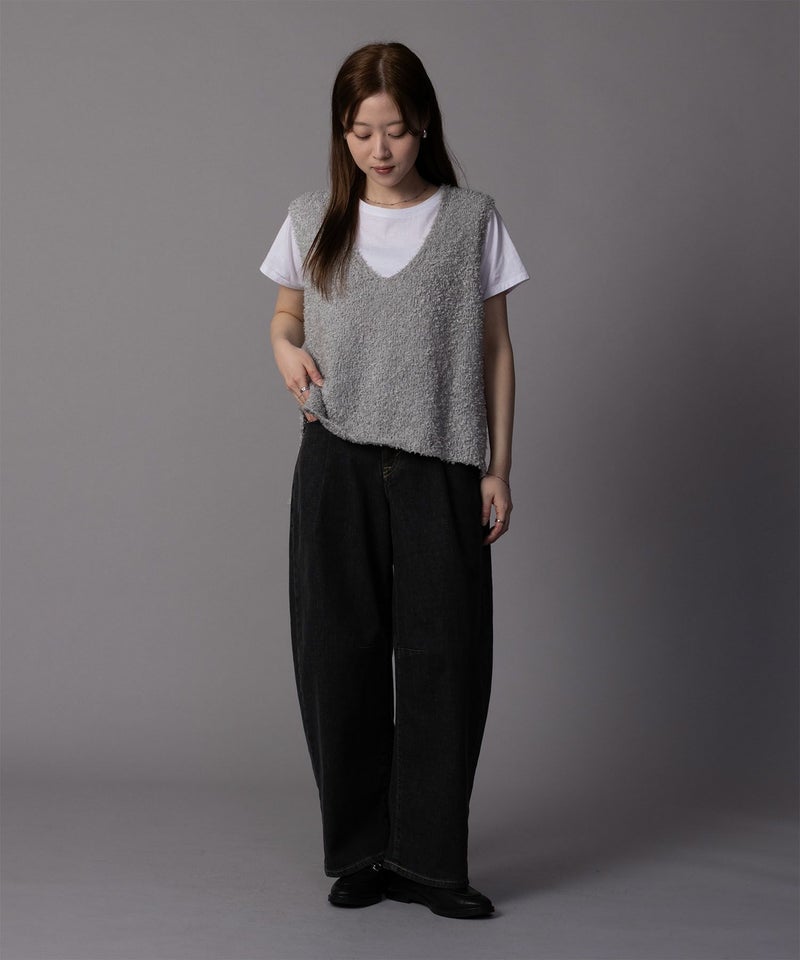 [期間限定価格]SOMETHING  HANA タックカーブデニムパンツ レディース商品画像-20