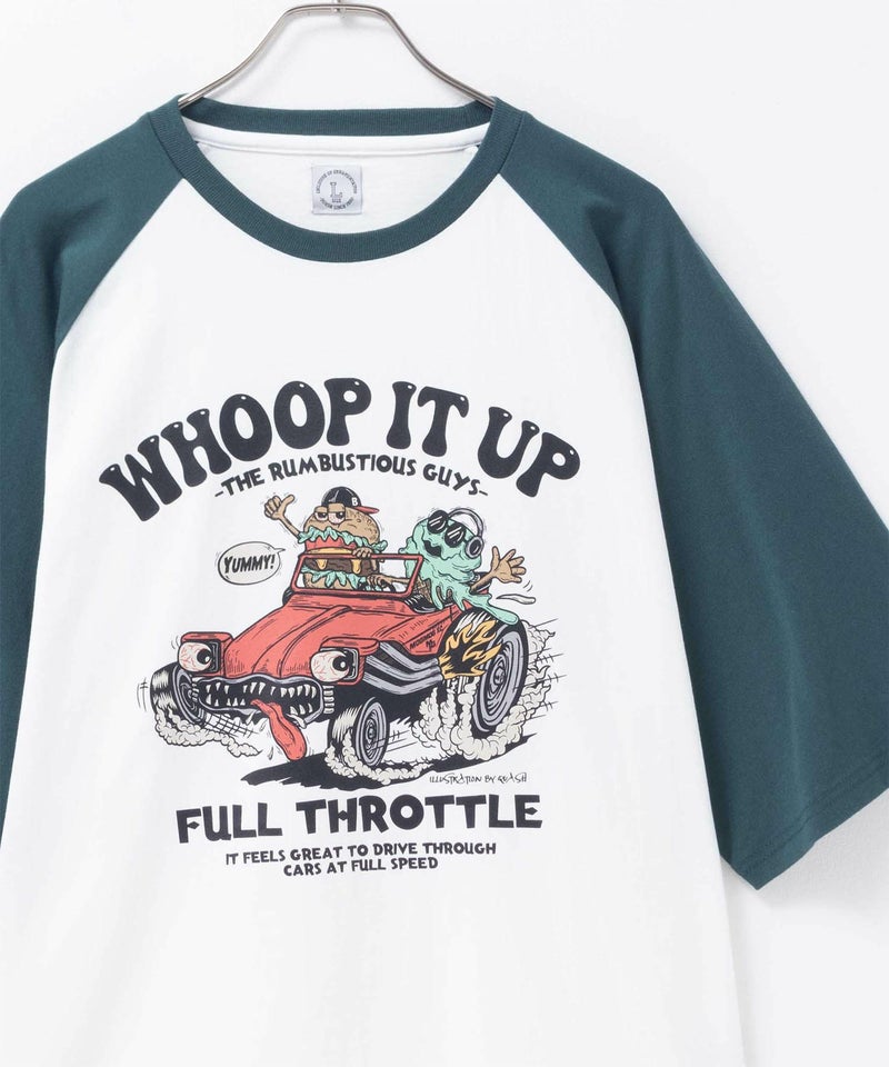 ラグランフードプリントTシャツ メンズ メール便 対応商品商品画像-3