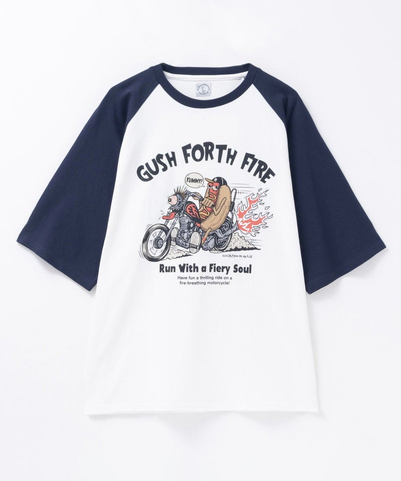 ラグランフードプリントTシャツ メンズ メール便 対応商品商品画像-11