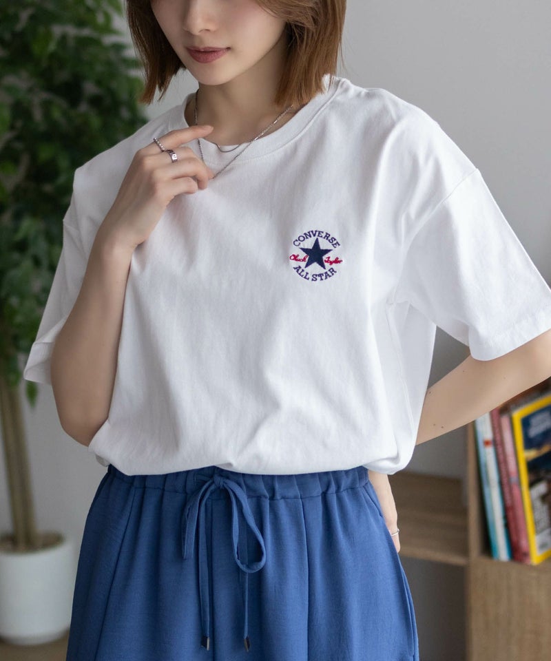 CONVERSE ワンポイントパッチ刺繍Tシャツ レディース メール便 対応商品商品画像-11