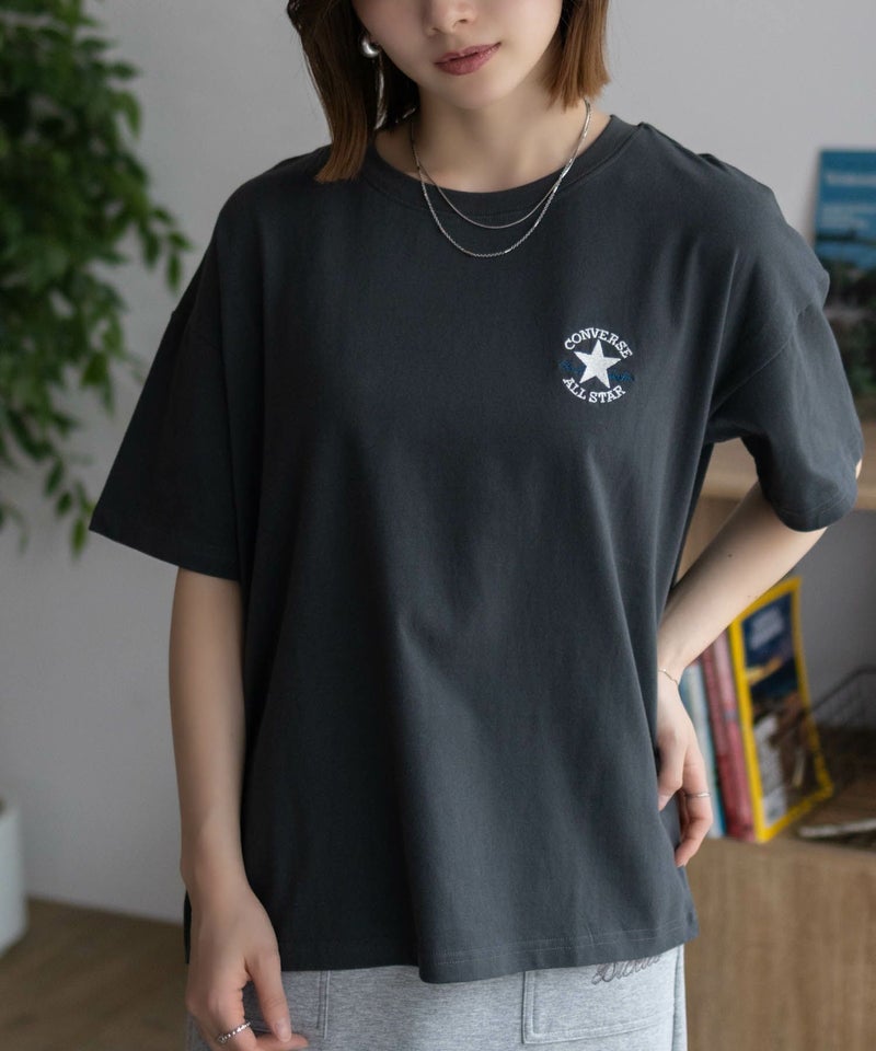 CONVERSE  ワンポイントパッチ刺繍Tシャツ レディース メール便 対応商品商品画像-16