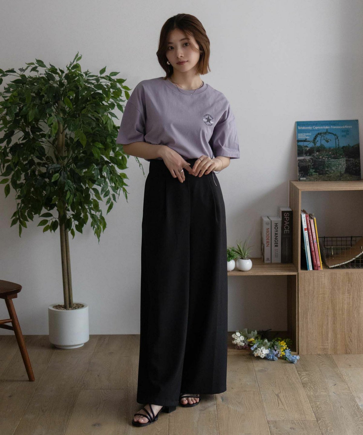 CONVERSE ワンポイントパッチ刺繍Tシャツ レディース ネコポス 対応商品