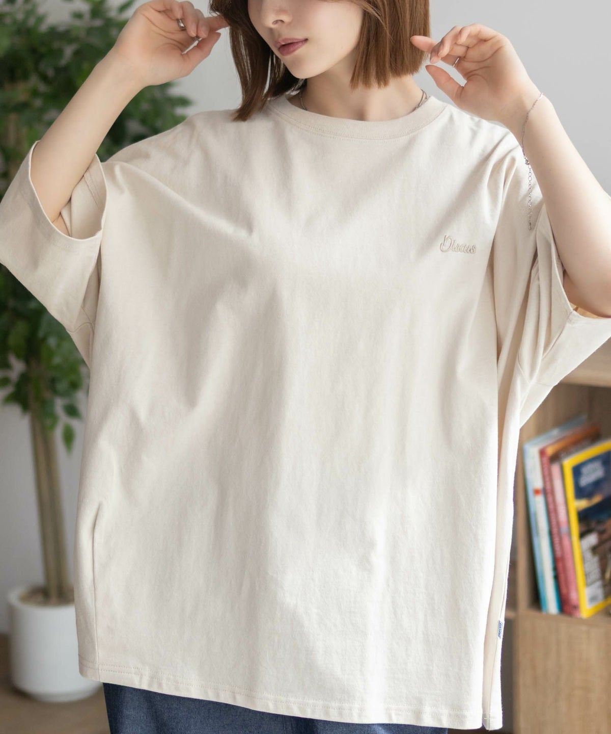 DISCUS 裾タックワンポイントTシャツ レディース ネコポス 対応商品