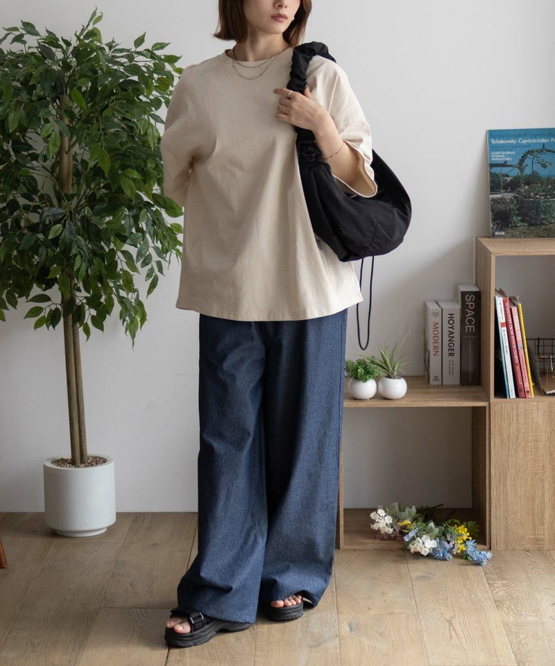 DISCUS 裾タックワンポイントTシャツ レディース メール便 対応商品商品画像-10