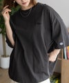 DISCUS 裾タックワンポイントTシャツ レディース メール便 対応商品商品サムネイル-13