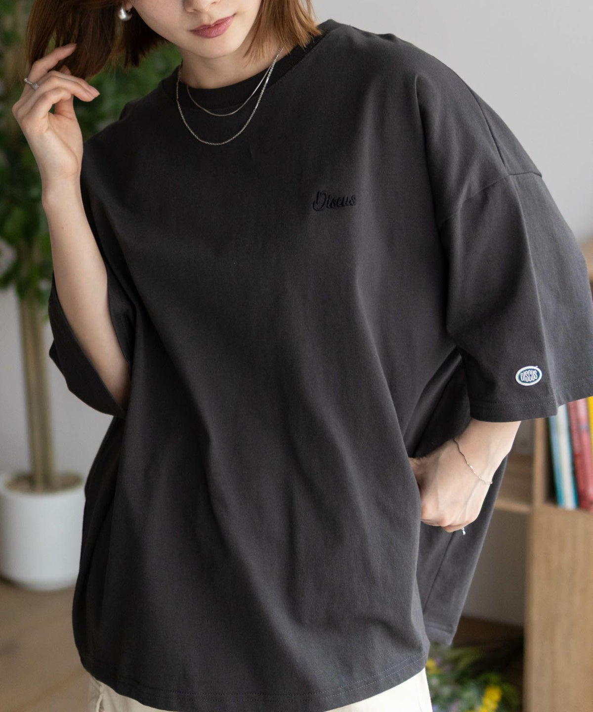 DISCUS 裾タックワンポイントTシャツ レディース ネコポス 対応商品