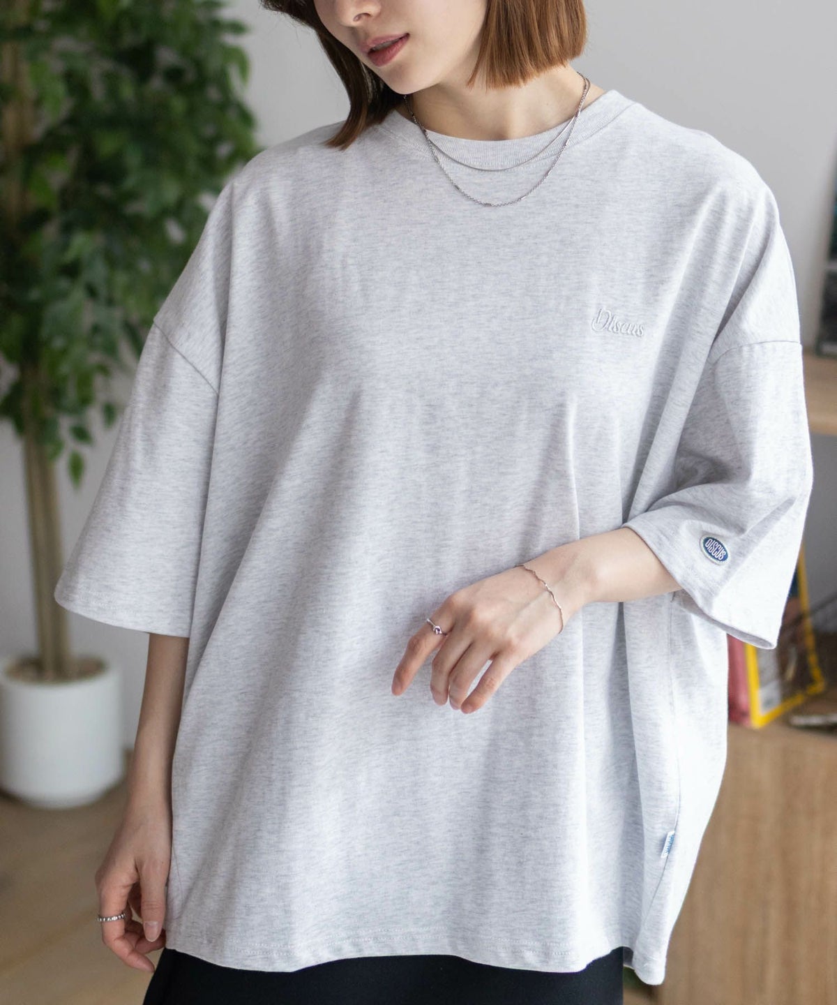 DISCUS 裾タックワンポイントTシャツ レディース ネコポス 対応商品