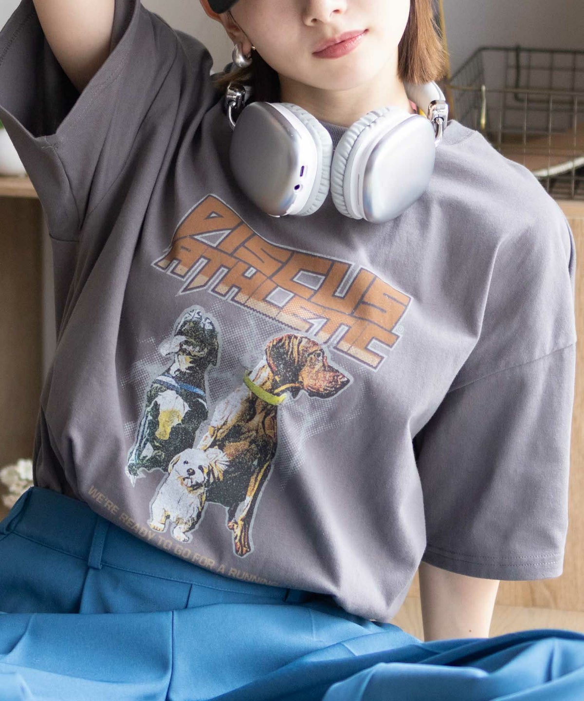 DISCUS プリントビッグTシャツ 犬 レディース ネコポス 対応商品