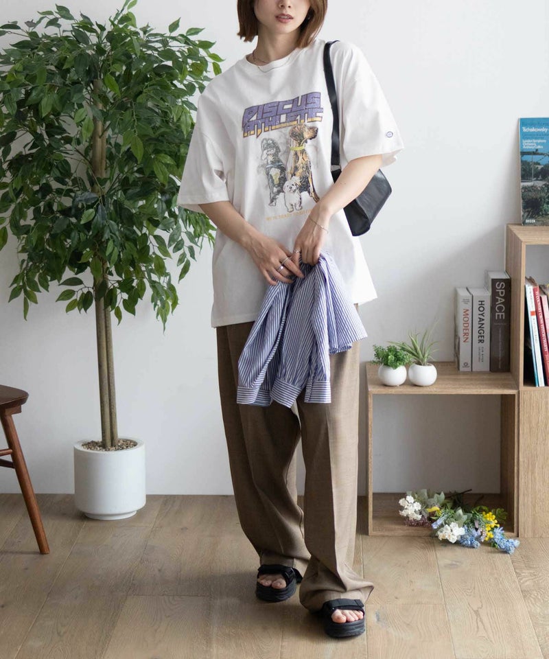 DISCUS プリントビッグTシャツ 犬 レディース メール便 対応商品商品画像-14
