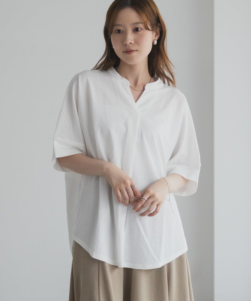 nAvy SARARI  スキッパー5分袖ブラウス レディース商品画像-4