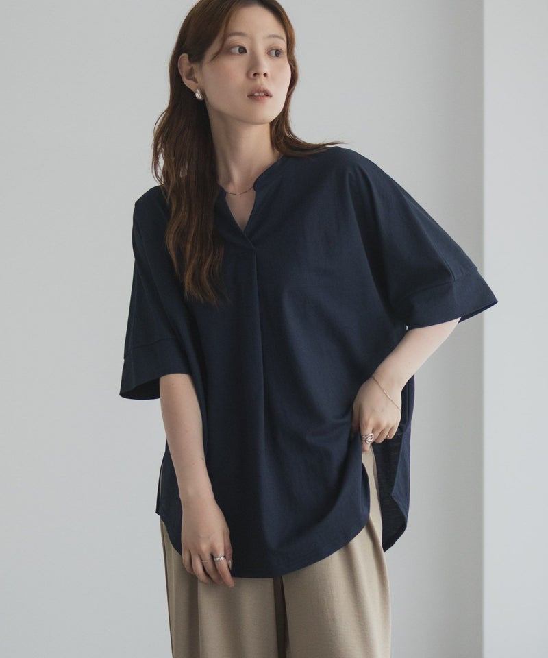 nAvy SARARI スキッパー5分袖ブラウス レディース商品画像-16