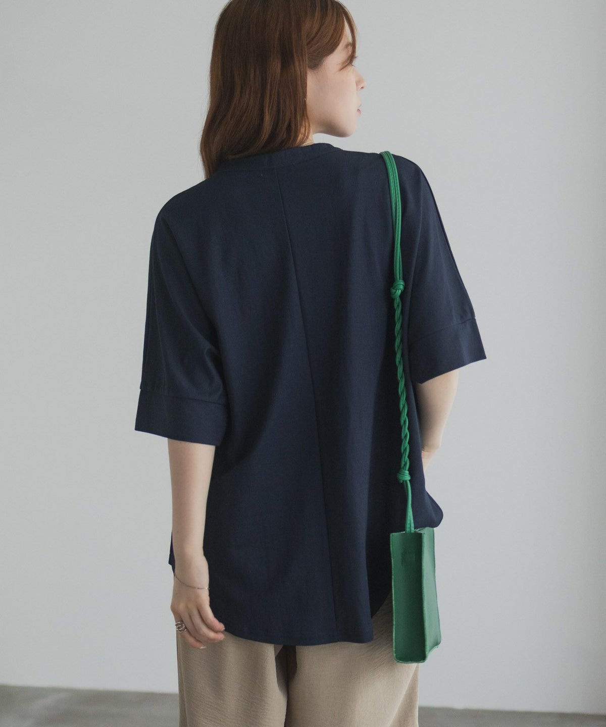 nAvy SARARI スキッパー5分袖ブラウス レディース